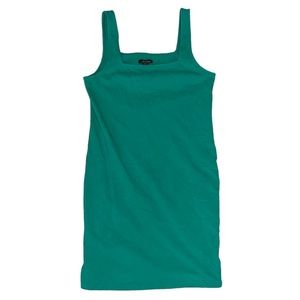 Wild Fable teal green square neck pullover tank top mini dress size large
